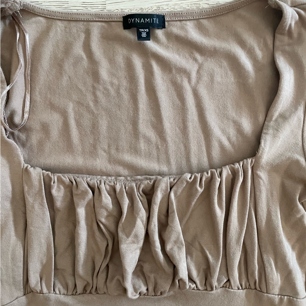 Dynamite Long Sleeve Ruched Top - Picture 3 of 4